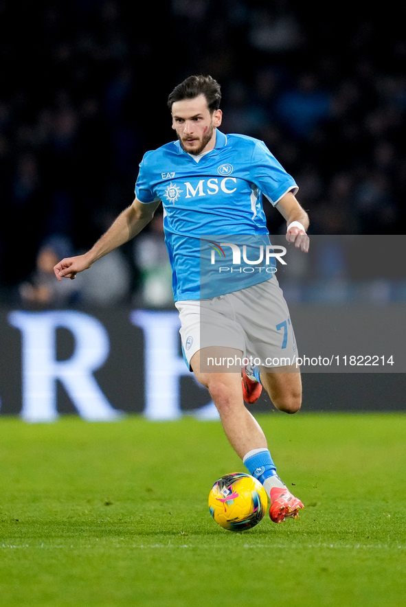 Khvicha Kvaratskhelia of SSC Napoli during the serie Serie A Enilive match between SSC Napoli and AS Roma at Stadio Diego Armando Maradona o...