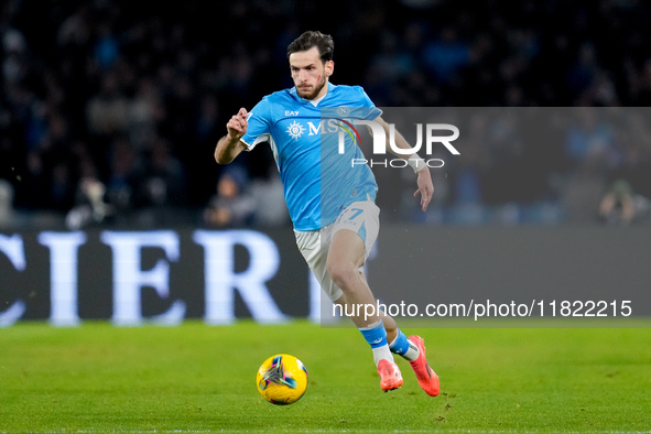 Khvicha Kvaratskhelia of SSC Napoli during the serie Serie A Enilive match between SSC Napoli and AS Roma at Stadio Diego Armando Maradona o...