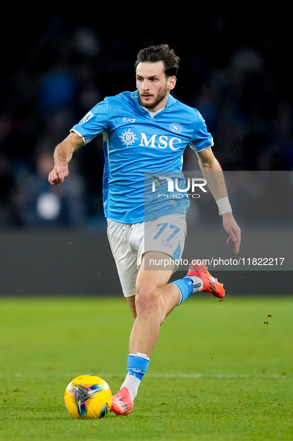 Khvicha Kvaratskhelia of SSC Napoli during the serie Serie A Enilive match between SSC Napoli and AS Roma at Stadio Diego Armando Maradona o...