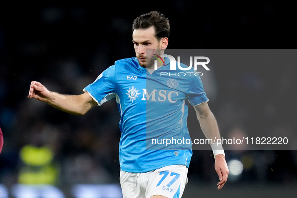 Khvicha Kvaratskhelia of SSC Napoli during the serie Serie A Enilive match between SSC Napoli and AS Roma at Stadio Diego Armando Maradona o...