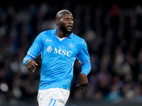 Romelu Lukaku of SSC Napoli looks on during the serie Serie A Enilive match between SSC Napoli and AS Roma at Stadio Diego Armando Maradona...