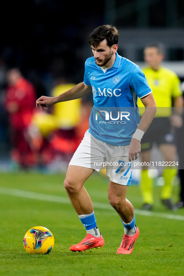 Khvicha Kvaratskhelia of SSC Napoli during the serie Serie A Enilive match between SSC Napoli and AS Roma at Stadio Diego Armando Maradona o...