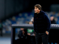 Antonio Conte Head Coach of SSC Napoli looks on during the serie Serie A Enilive match between SSC Napoli and AS Roma at Stadio Diego Armand...