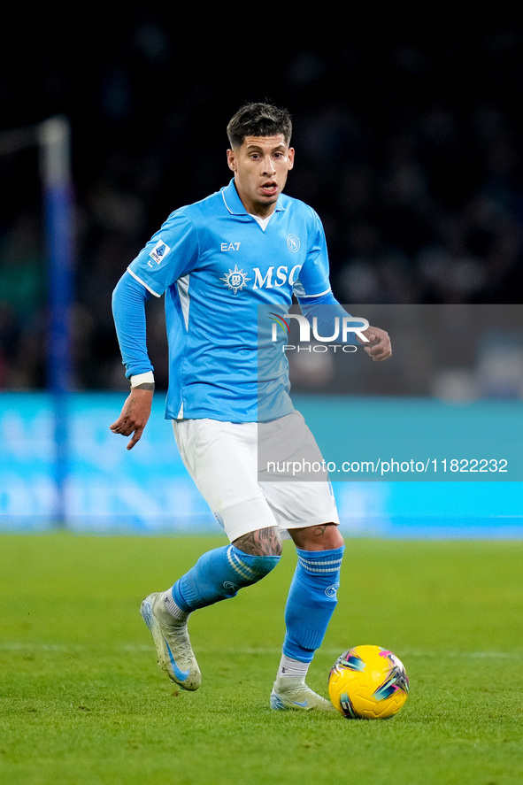 Mathias Olivera of SSC Napoli during the serie Serie A Enilive match between SSC Napoli and AS Roma at Stadio Diego Armando Maradona on Nove...