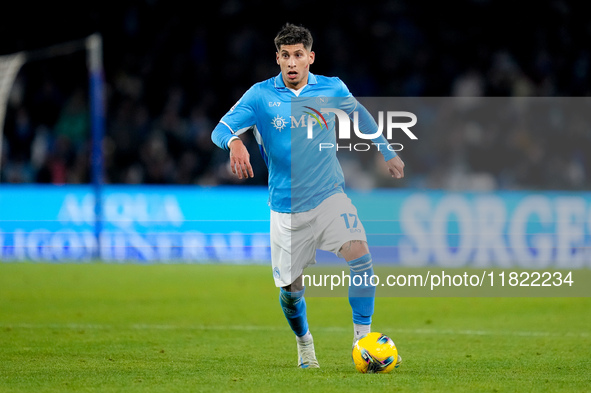 Mathias Olivera of SSC Napoli during the serie Serie A Enilive match between SSC Napoli and AS Roma at Stadio Diego Armando Maradona on Nove...