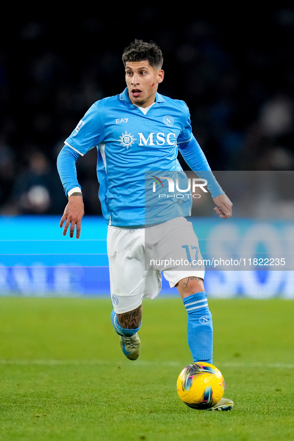 Mathias Olivera of SSC Napoli during the serie Serie A Enilive match between SSC Napoli and AS Roma at Stadio Diego Armando Maradona on Nove...