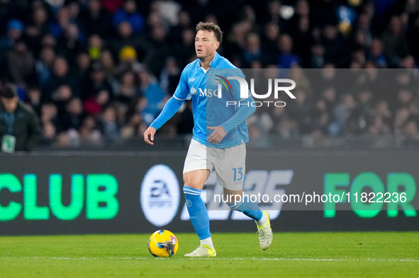 Amir Rrahmani of SSC Napoli during the serie Serie A Enilive match between SSC Napoli and AS Roma at Stadio Diego Armando Maradona on Novemb...