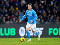 Amir Rrahmani of SSC Napoli during the serie Serie A Enilive match between SSC Napoli and AS Roma at Stadio Diego Armando Maradona on Novemb...