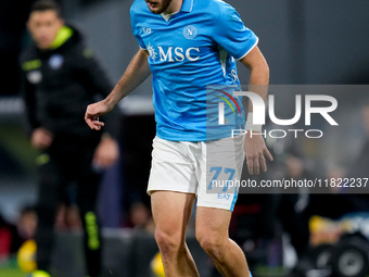 Khvicha Kvaratskhelia of SSC Napoli during the serie Serie A Enilive match between SSC Napoli and AS Roma at Stadio Diego Armando Maradona o...