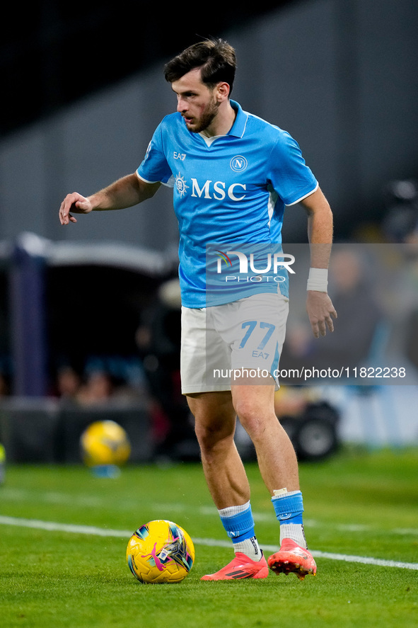 Khvicha Kvaratskhelia of SSC Napoli during the serie Serie A Enilive match between SSC Napoli and AS Roma at Stadio Diego Armando Maradona o...