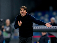 Antonio Conte Head Coach of SSC Napoli yells during the serie Serie A Enilive match between SSC Napoli and AS Roma at Stadio Diego Armando M...