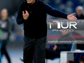 Antonio Conte Head Coach of SSC Napoli gestures during the serie Serie A Enilive match between SSC Napoli and AS Roma at Stadio Diego Armand...