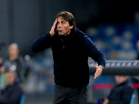 Antonio Conte Head Coach of SSC Napoli reacts during the serie Serie A Enilive match between SSC Napoli and AS Roma at Stadio Diego Armando...