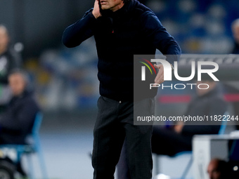 Antonio Conte Head Coach of SSC Napoli reacts during the serie Serie A Enilive match between SSC Napoli and AS Roma at Stadio Diego Armando...