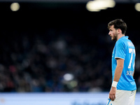 Khvicha Kvaratskhelia of SSC Napoli looks on during the serie Serie A Enilive match between SSC Napoli and AS Roma at Stadio Diego Armando M...