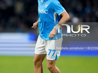 Khvicha Kvaratskhelia of SSC Napoli during the serie Serie A Enilive match between SSC Napoli and AS Roma at Stadio Diego Armando Maradona o...