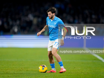 Khvicha Kvaratskhelia of SSC Napoli during the serie Serie A Enilive match between SSC Napoli and AS Roma at Stadio Diego Armando Maradona o...