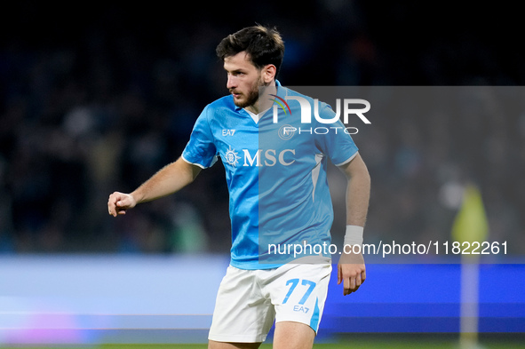 Khvicha Kvaratskhelia of SSC Napoli during the serie Serie A Enilive match between SSC Napoli and AS Roma at Stadio Diego Armando Maradona o...