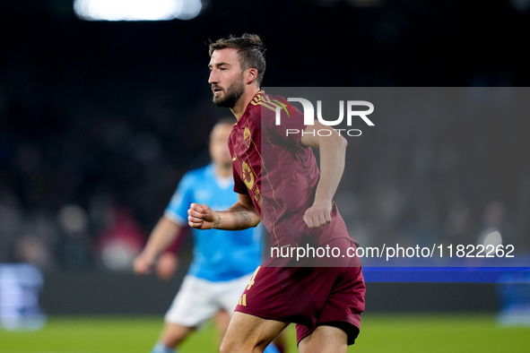 Bryan Cristante of AS Roma during the serie Serie A Enilive match between SSC Napoli and AS Roma at Stadio Diego Armando Maradona on Novembe...