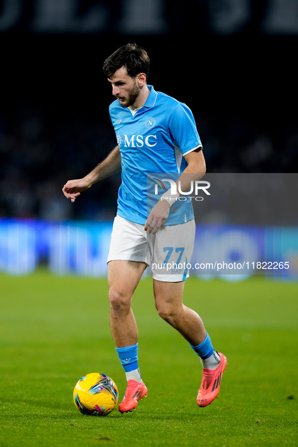 Khvicha Kvaratskhelia of SSC Napoli during the serie Serie A Enilive match between SSC Napoli and AS Roma at Stadio Diego Armando Maradona o...