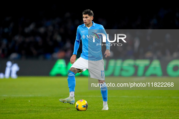 Mathias Olivera of SSC Napoli during the serie Serie A Enilive match between SSC Napoli and AS Roma at Stadio Diego Armando Maradona on Nove...