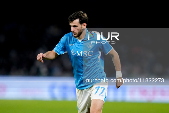 Khvicha Kvaratskhelia of SSC Napoli during the serie Serie A Enilive match between SSC Napoli and AS Roma at Stadio Diego Armando Maradona o...