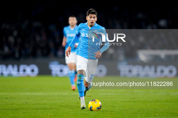 Mathias Olivera of SSC Napoli during the serie Serie A Enilive match between SSC Napoli and AS Roma at Stadio Diego Armando Maradona on Nove...