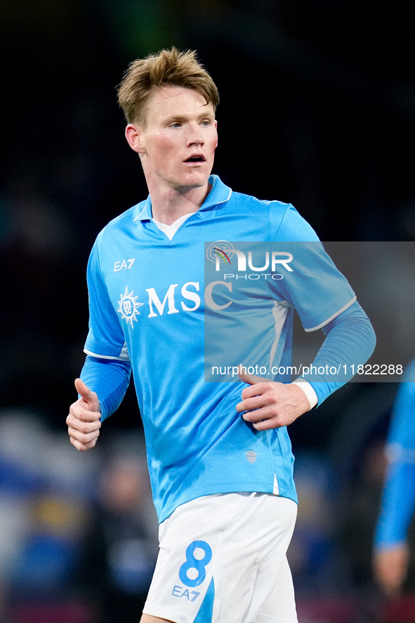 Scott McTominay of SSC Napoli looks on during the serie Serie A Enilive match between SSC Napoli and AS Roma at Stadio Diego Armando Maradon...