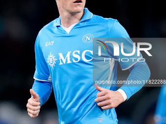 Scott McTominay of SSC Napoli looks on during the serie Serie A Enilive match between SSC Napoli and AS Roma at Stadio Diego Armando Maradon...