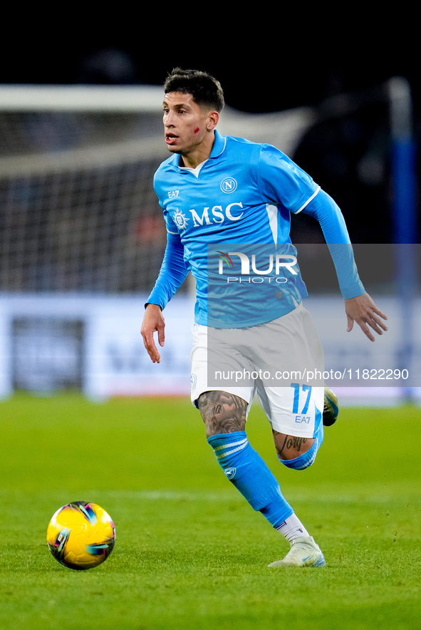 Mathias Olivera of SSC Napoli during the serie Serie A Enilive match between SSC Napoli and AS Roma at Stadio Diego Armando Maradona on Nove...