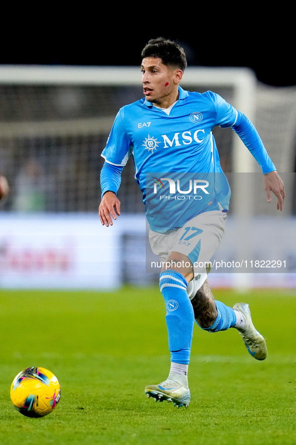 Mathias Olivera of SSC Napoli during the serie Serie A Enilive match between SSC Napoli and AS Roma at Stadio Diego Armando Maradona on Nove...