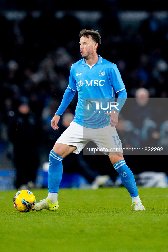 Amir Rrahmani of SSC Napoli during the serie Serie A Enilive match between SSC Napoli and AS Roma at Stadio Diego Armando Maradona on Novemb...