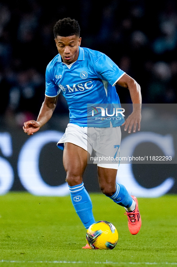 David Neres of SSC Napoli during the serie Serie A Enilive match between SSC Napoli and AS Roma at Stadio Diego Armando Maradona on November...