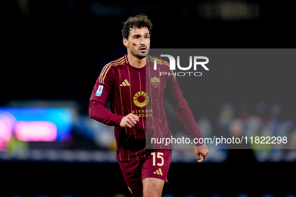 Mats Hummels of AS Roma looks on during the serie Serie A Enilive match between SSC Napoli and AS Roma at Stadio Diego Armando Maradona on N...