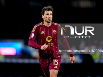 Mats Hummels of AS Roma looks on during the serie Serie A Enilive match between SSC Napoli and AS Roma at Stadio Diego Armando Maradona on N...