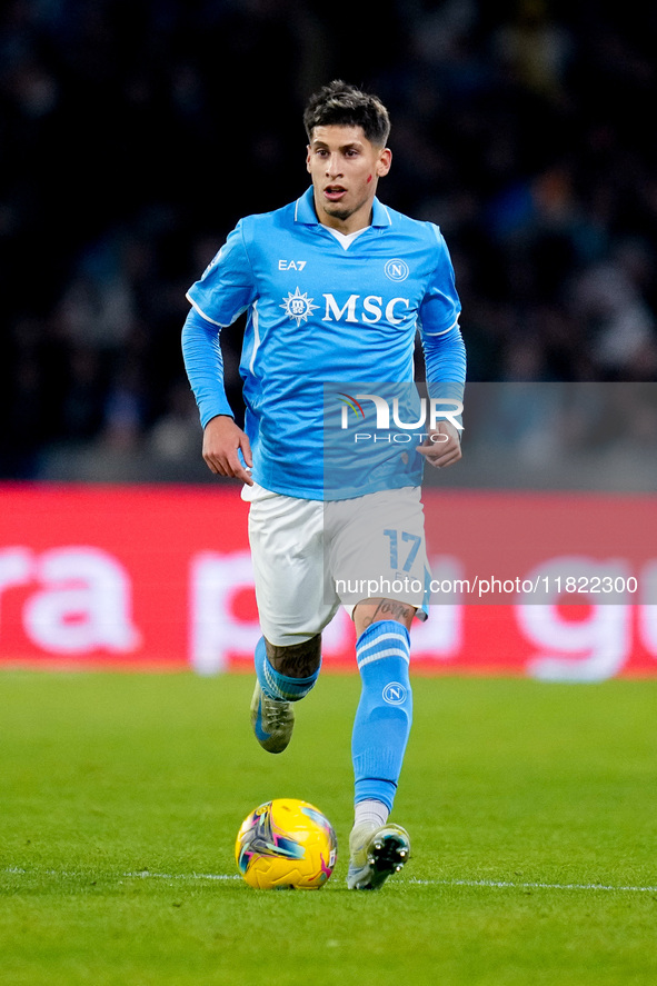 Mathias Olivera of SSC Napoli during the serie Serie A Enilive match between SSC Napoli and AS Roma at Stadio Diego Armando Maradona on Nove...