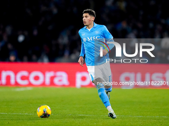 Mathias Olivera of SSC Napoli during the serie Serie A Enilive match between SSC Napoli and AS Roma at Stadio Diego Armando Maradona on Nove...