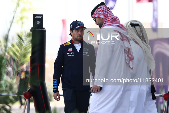 Sergio Perez of Red Bull Racing before Sprint ahead of the Formula 1 Grand Prix of Qatar at Lusail International Circuit in Lusail, Qatar on...