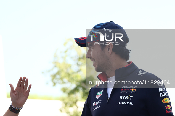 Sergio Perez of Red Bull Racing before Sprint ahead of the Formula 1 Grand Prix of Qatar at Lusail International Circuit in Lusail, Qatar on...