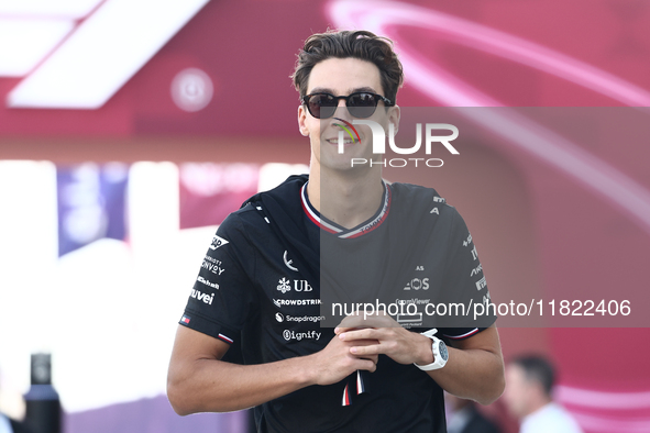 George Russell of Mercedes before Sprint ahead of the Formula 1 Grand Prix of Qatar at Lusail International Circuit in Lusail, Qatar on Nove...