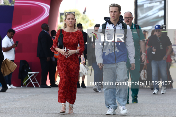 Hannah St. John and Liam Lawson of RB before Sprint ahead of the Formula 1 Grand Prix of Qatar at Lusail International Circuit in Lusail, Qa...