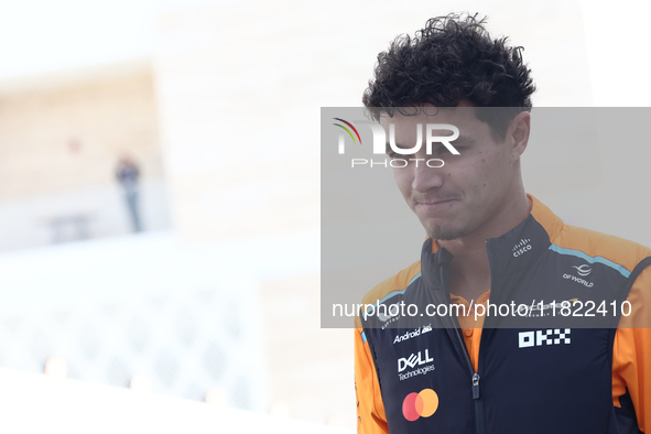 Lando Norris of McLaren before Sprint ahead of the Formula 1 Grand Prix of Qatar at Lusail International Circuit in Lusail, Qatar on Novembe...