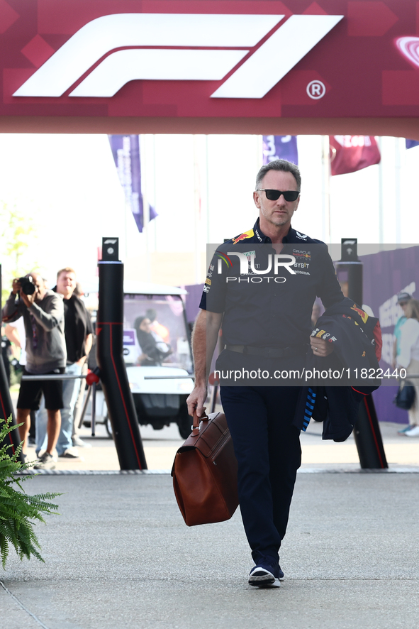 Christian Horner before Sprint ahead of the Formula 1 Grand Prix of Qatar at Lusail International Circuit in Lusail, Qatar on November 30, 2...