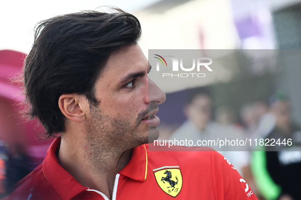 Carlos Sainz of Ferrari before Sprint ahead of the Formula 1 Grand Prix of Qatar at Lusail International Circuit in Lusail, Qatar on Novembe...