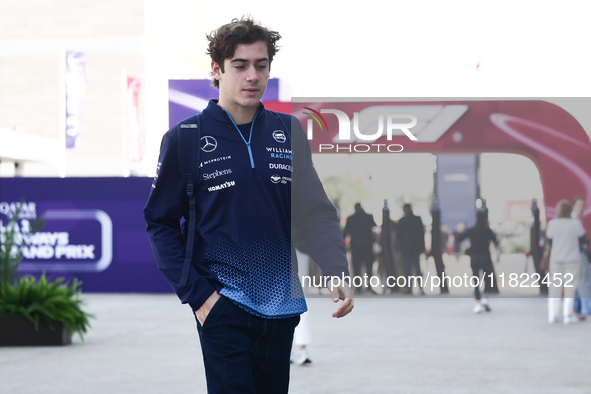 Franco Colapinto of Wiliams before Sprint ahead of the Formula 1 Grand Prix of Qatar at Lusail International Circuit in Lusail, Qatar on Nov...