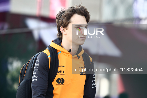 Oscar Piastri of McLaren before Sprint ahead of the Formula 1 Grand Prix of Qatar at Lusail International Circuit in Lusail, Qatar on Novemb...