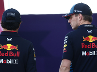 Sergio Perez and Max Verstappen of Red Bull Racing before Sprint ahead of the Formula 1 Grand Prix of Qatar at Lusail International Circuit...