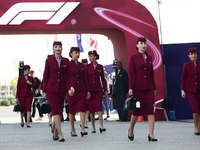 Qatar Airways crew before Sprint ahead of the Formula 1 Grand Prix of Qatar at Lusail International Circuit in Lusail, Qatar on November 30,...