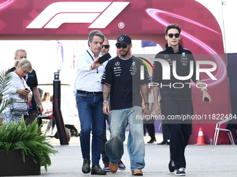 Lewis Hamilton and George Russell of Mercedes before Sprint ahead of the Formula 1 Grand Prix of Qatar at Lusail International Circuit in Lu...