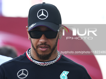 Lewis Hamilton of Mercedes before Sprint ahead of the Formula 1 Grand Prix of Qatar at Lusail International Circuit in Lusail, Qatar on Nove...